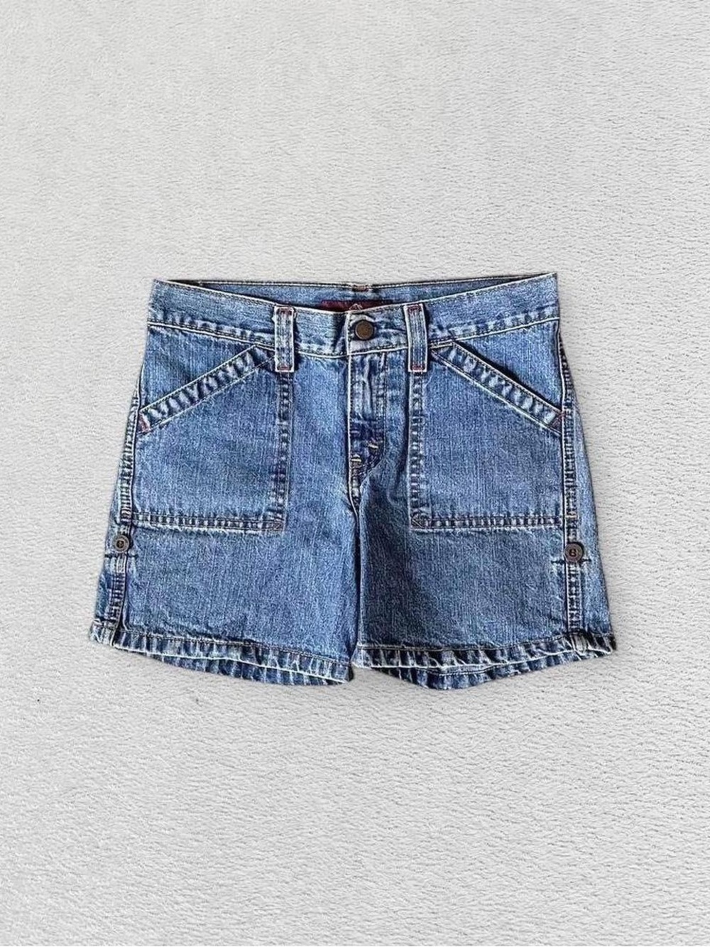 Vintage Jordache Medium Wash High Rise Cargo Denim Jean Shorts, Girls’ 10